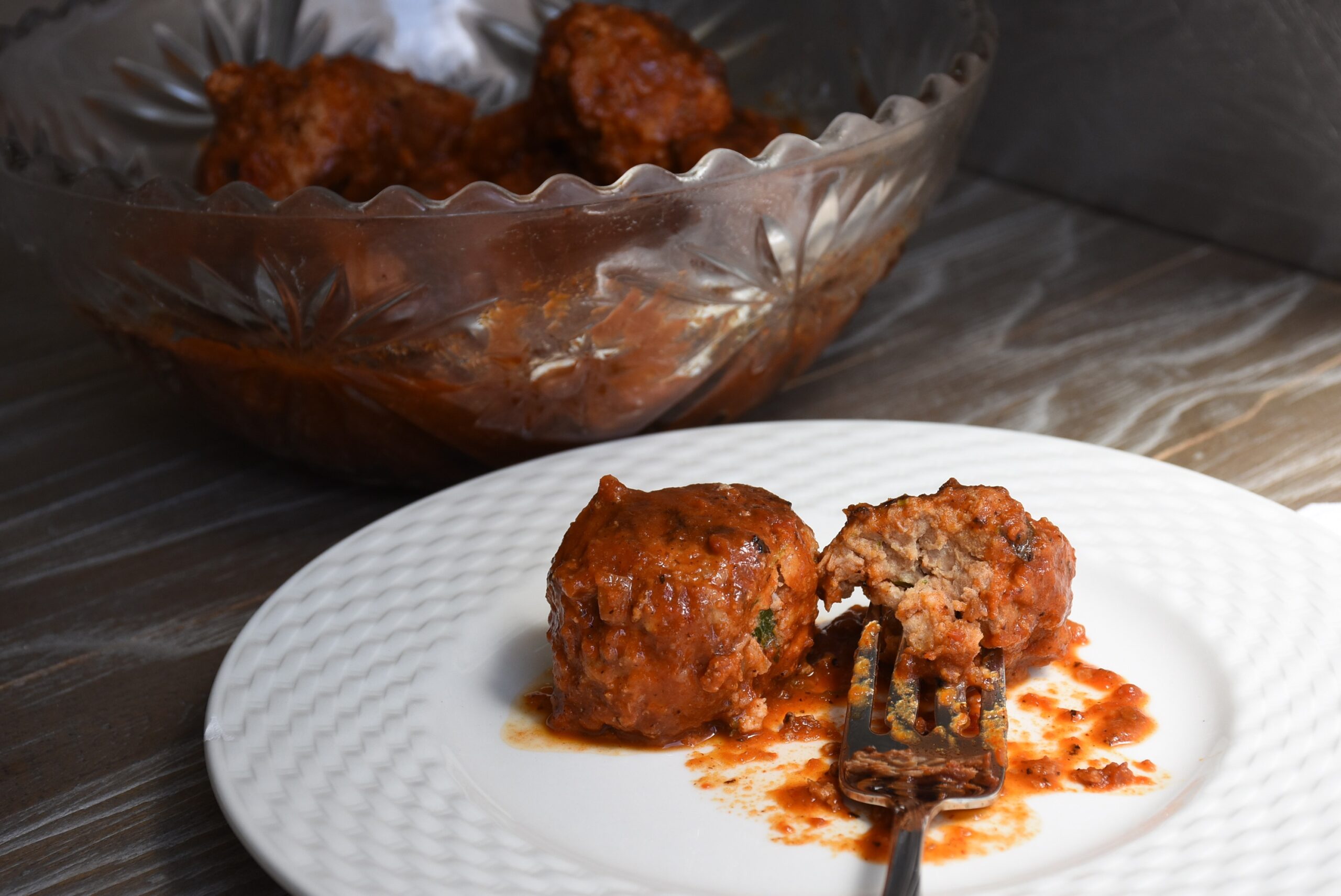 Turkey Meatballs with Spicy-Sweet Pepper Sauce